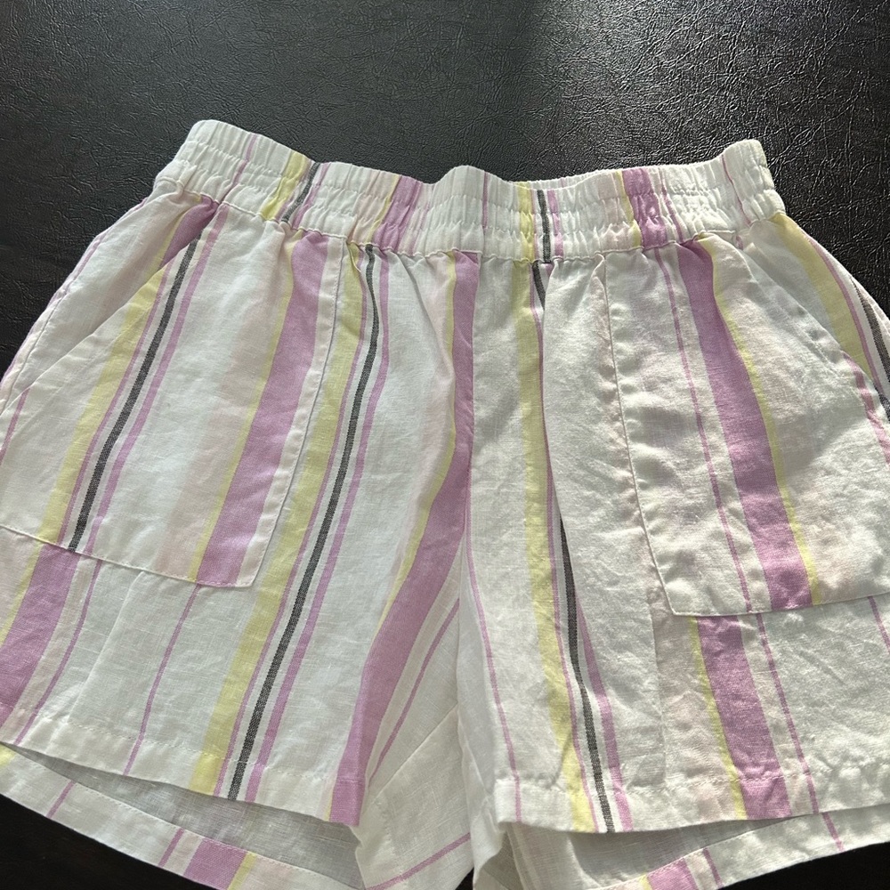 Woman’s white striped shorts size medium worn once